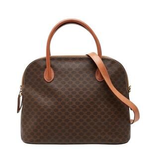 Celine Macadam Handbag Brown